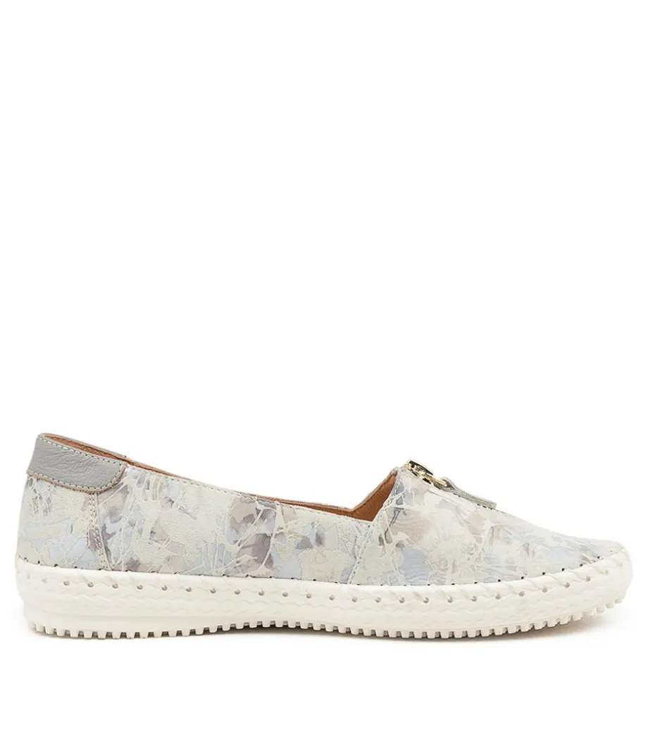 Wandie Grey Spray Paint Misty Leather Shoes