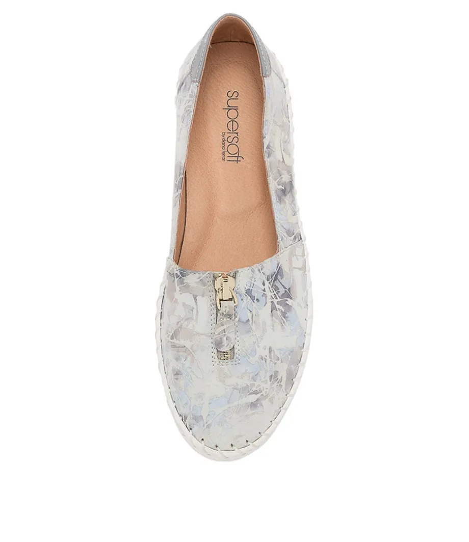 Wandie Grey Spray Paint Misty Leather Shoes
