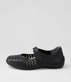 Wardela Xf Black Leather Flat Shoes