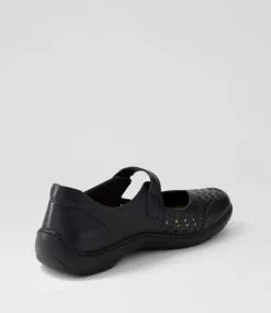 Wardela Xf Black Leather Flat Shoes