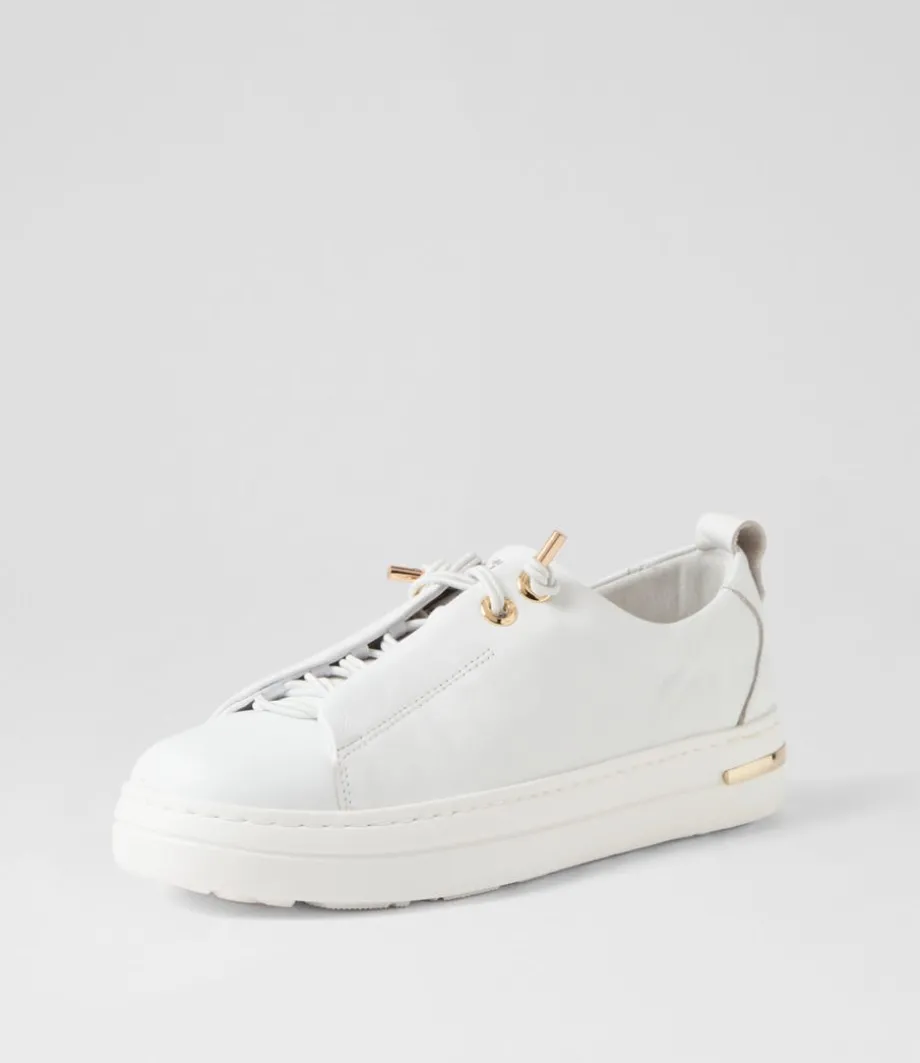 Wattel White Leather Sneakers