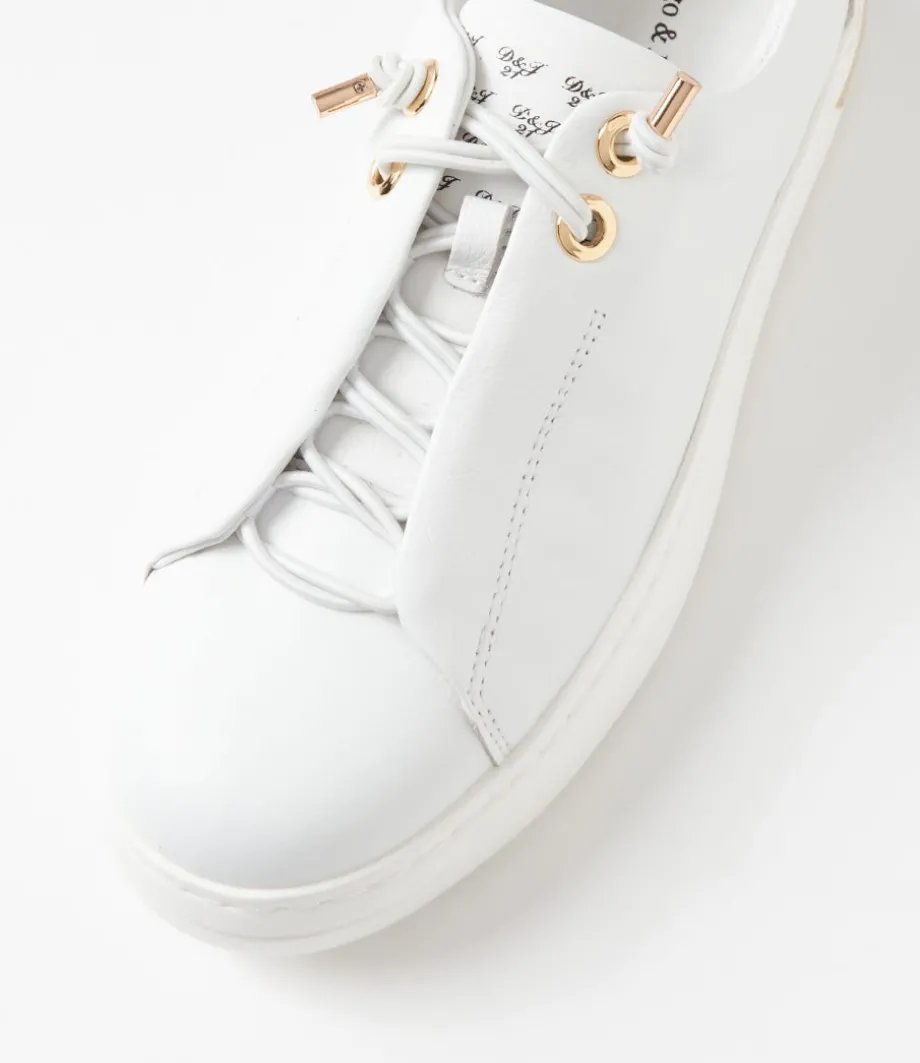 Wattel White Leather Sneakers