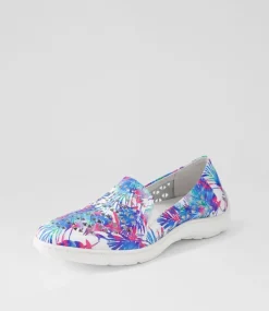 Wavada Xf Blue Palms White Leather Loafers