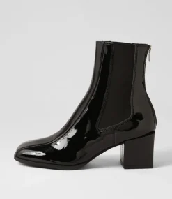 Werdy Black Patent Leather Chelsea Boots