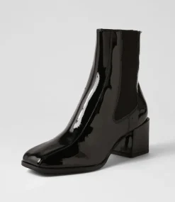 Werdy Black Patent Leather Chelsea Boots