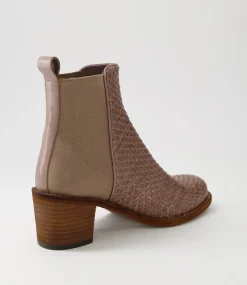 Werson Taupe Weave Leather Ankle Boots