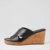 Wevie Black Leather Sandals