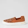Willett Dark Tan White Leather Elastic Sneakers