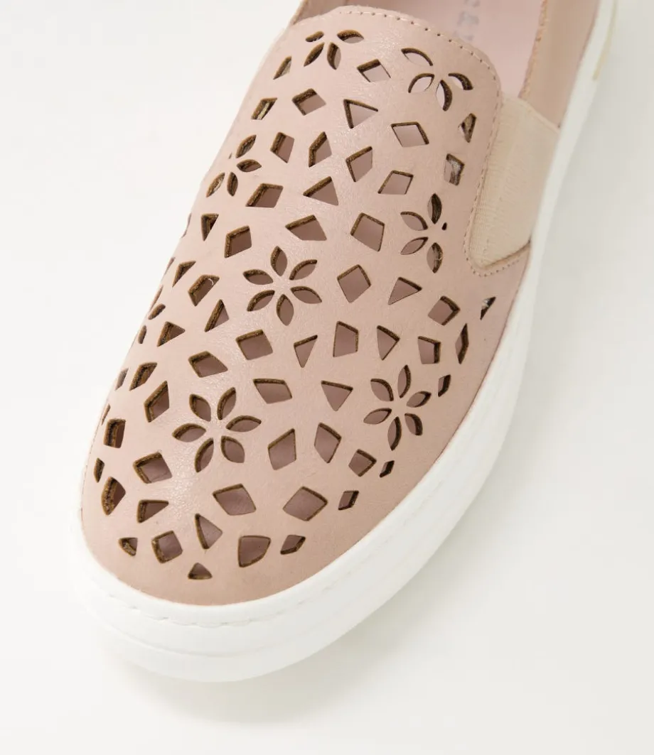 Willett Rose White Leather Elastic Sneakers