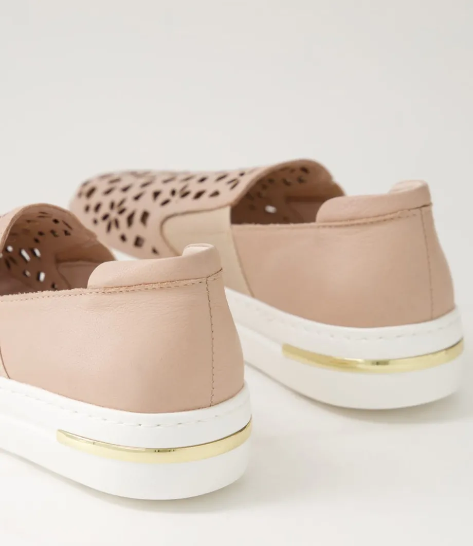Willett Rose White Leather Elastic Sneakers