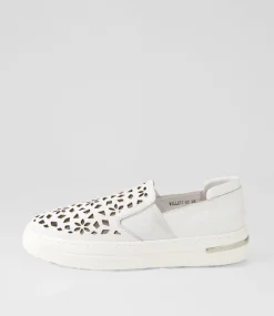 Willett White Leather Elastic Sneakers
