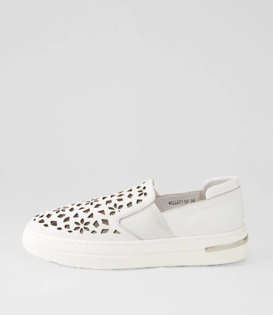 Willett White Leather Elastic Sneakers