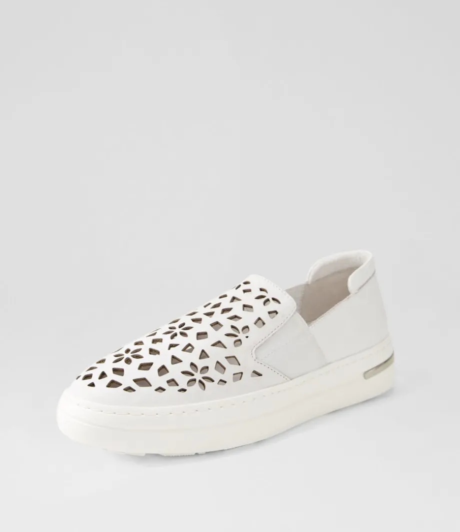 Willett White Leather Elastic Sneakers