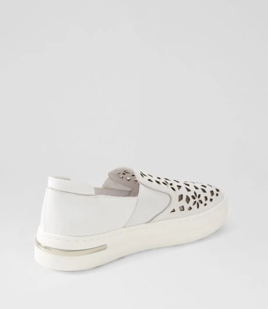 Willett White Leather Elastic Sneakers