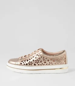 Wim Champagne White Leather Sneakers
