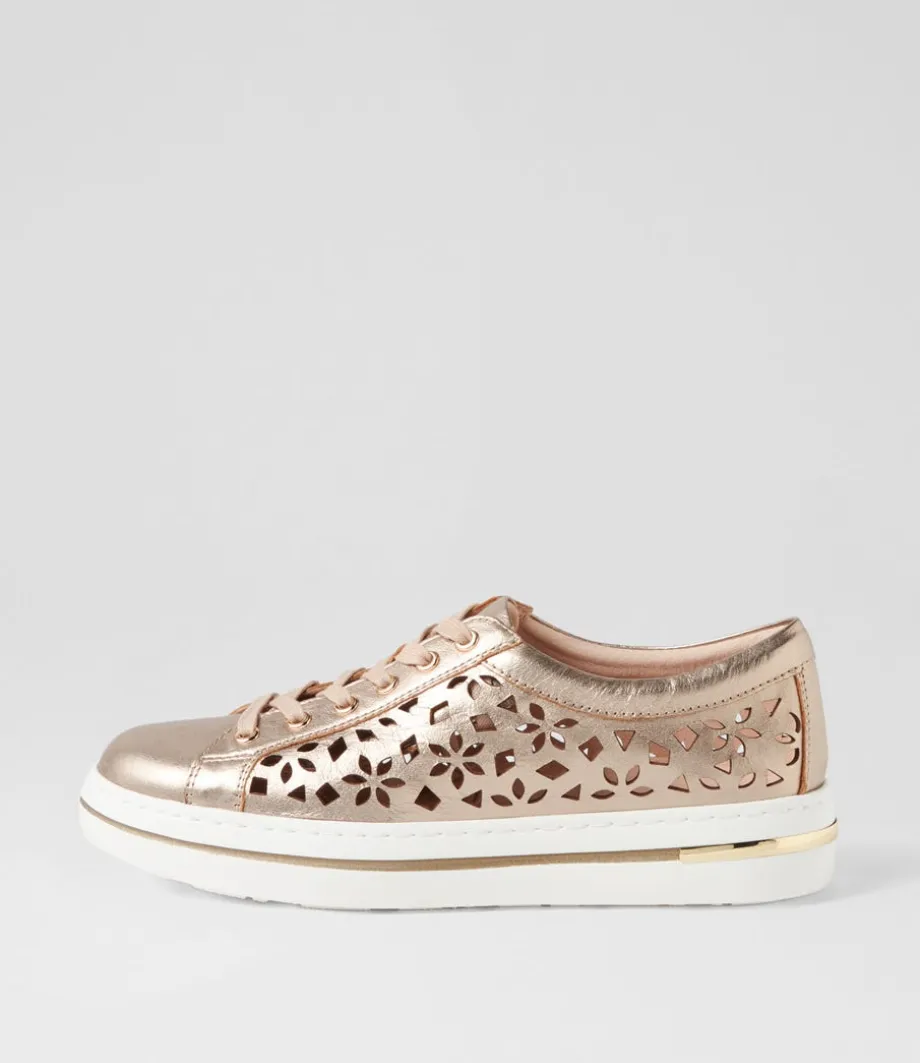 Wim Champagne White Leather Sneakers
