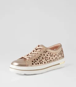 Wim Champagne White Leather Sneakers