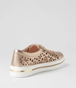 Wim Champagne White Leather Sneakers