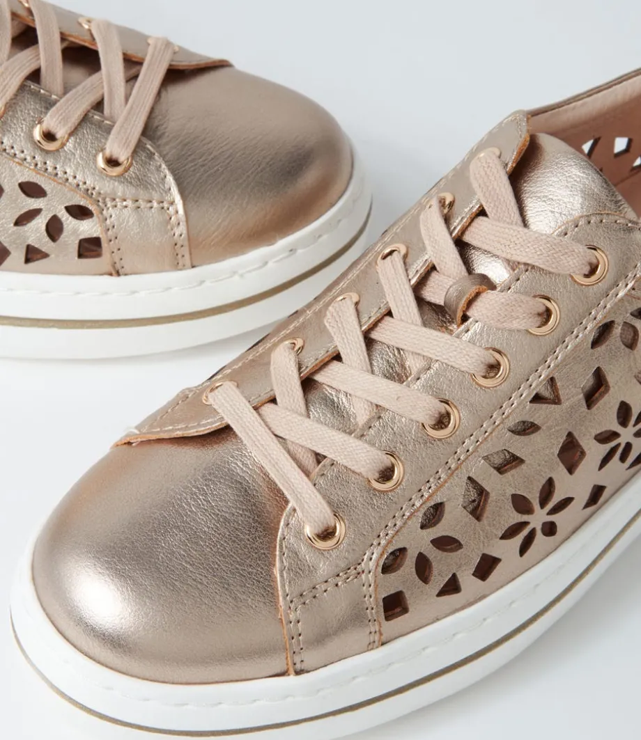 Wim Champagne White Leather Sneakers