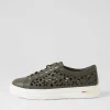 Wim Olive White Leather Sneakers