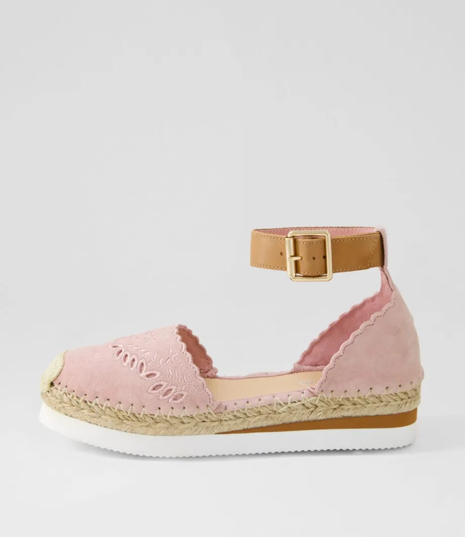Witteny Mushroom Tan Suede Leather Espadrilles