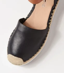 Wolver Black Tan Leather Espadrilles