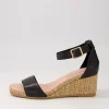Woolysa Black Tan Leather Syn Raffia Sandals