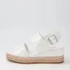 Xabbie White Shimmer Leather Espadrilles