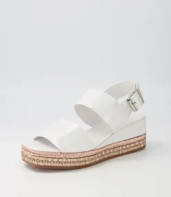 Xabbie White Shimmer Leather Espadrilles