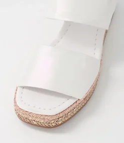 Xabbie White Shimmer Leather Espadrilles
