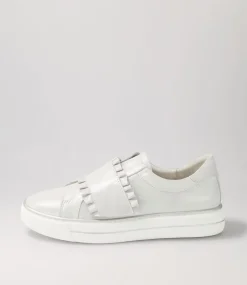 Yabell Silver Shimmer Leather Sneakers