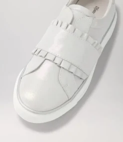 Yabell Silver Shimmer Leather Sneakers
