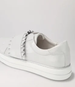 Yabell Silver Shimmer Leather Sneakers