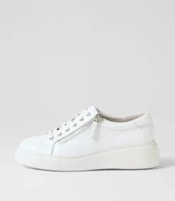 Yanji White Leather Sneakers