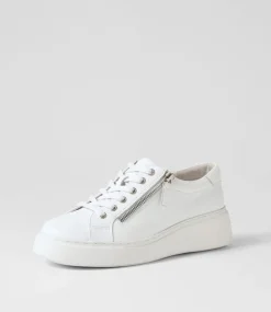 Yanji White Leather Sneakers
