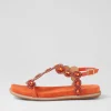 Yanni Orange Suede Jewels Sandals