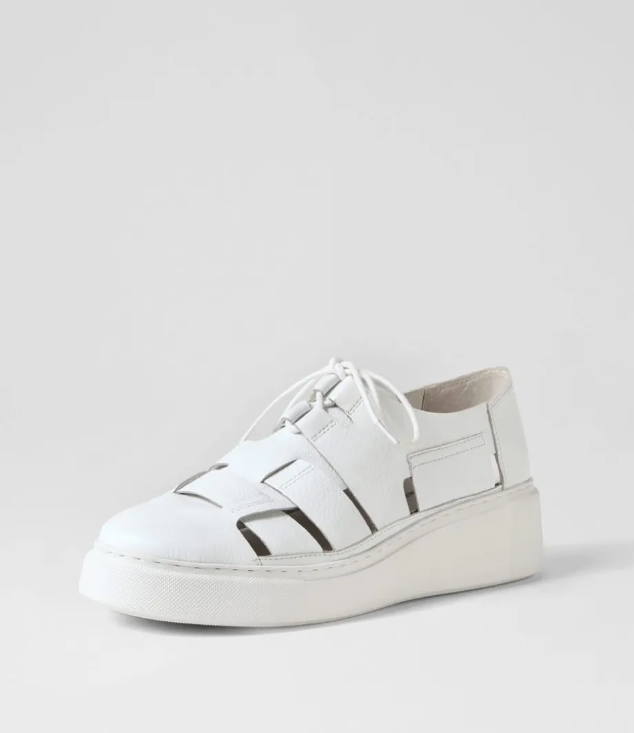 Yao White Leather Sneakers