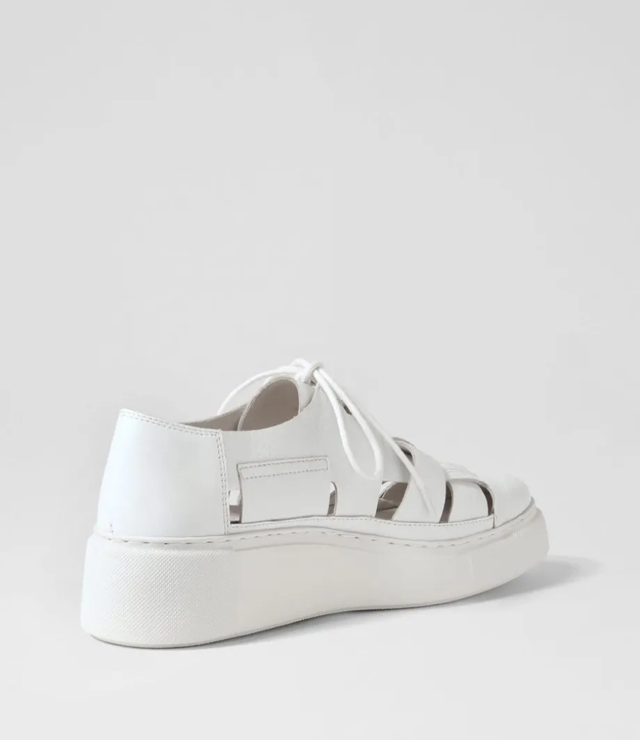 Yao White Leather Sneakers