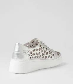 Yarry Silver White Leather Sneakers
