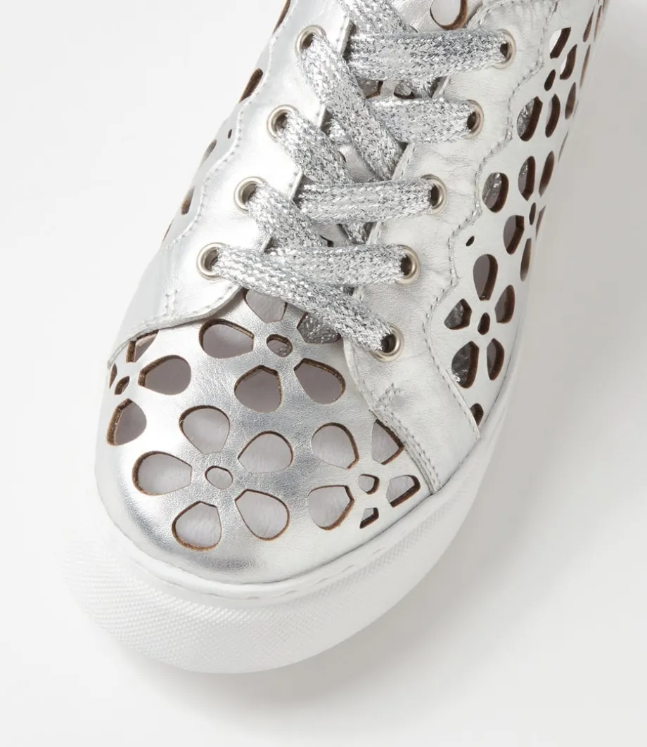 Yarry Silver White Leather Sneakers