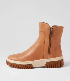 Yeliza Tan Vanilla Gum Sole Leather Ankle Boots