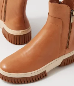 Yeliza Tan Vanilla Gum Sole Leather Ankle Boots