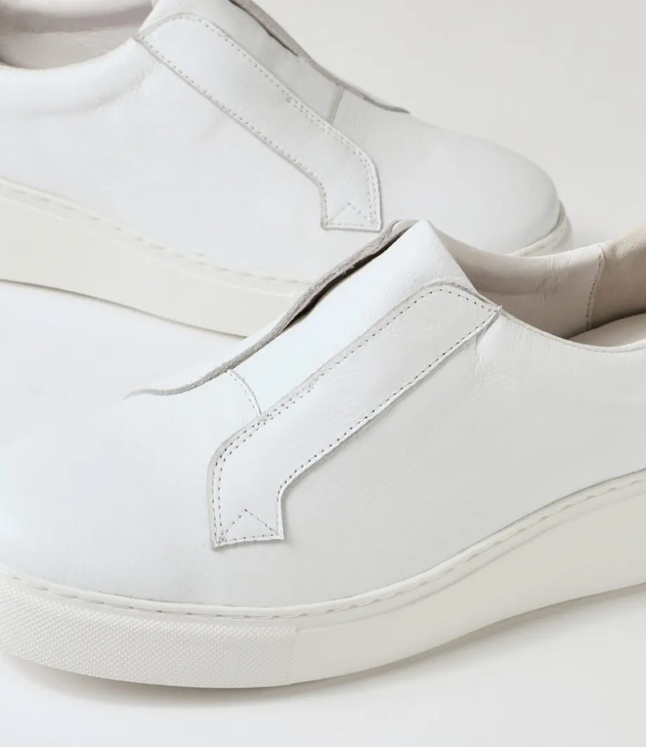 Yiara White Leather Sneakers