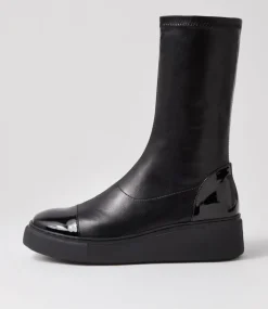 Yiggy Black Patent Stretch Calf Boots