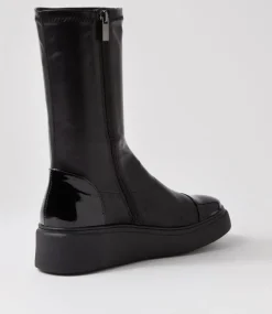 Yiggy Black Patent Stretch Calf Boots
