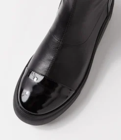 Yiggy Black Patent Stretch Calf Boots