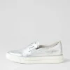 Yinnit Silver White Leather Sneakers