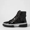 Yippie Black White Patent Ankle Boots