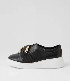Yolla Black White Leather Sneakers