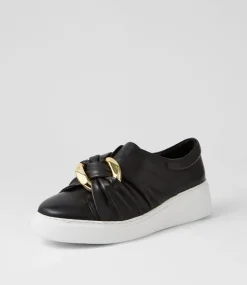 Yolla Black White Leather Sneakers